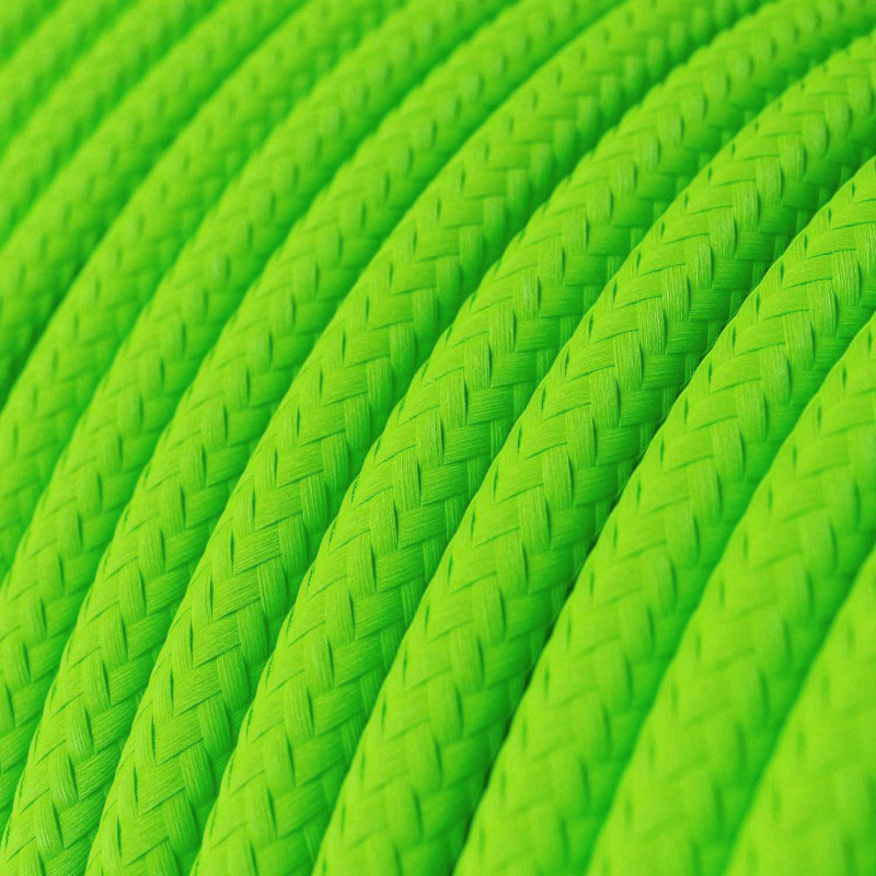 Kábel dvojžilový v podobe textilnej šnúry v neónovej zelenej farbe, 2 x 0.75mm, 1 meter