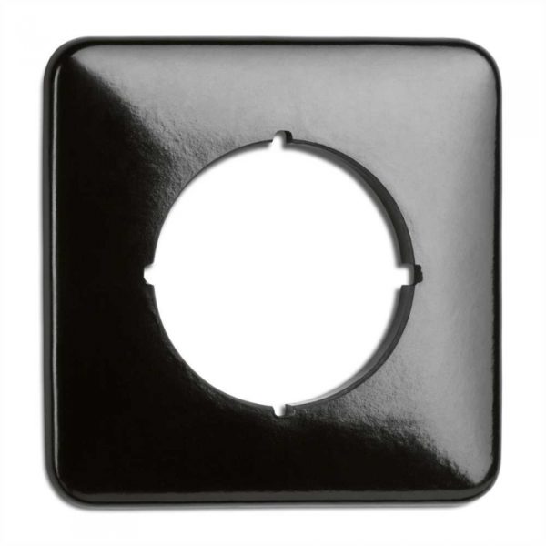 Rámček štvorcový 1-násobný, čierny bakelit (pre stmievač, dátovú, televíznu a USB zásuvku)