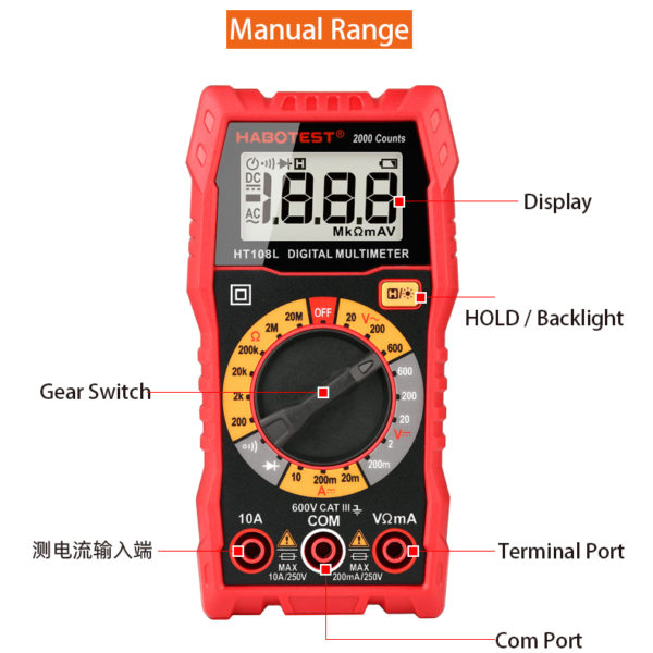 Univerzálny digitálny multimeter Habotest HT108L - Image 5