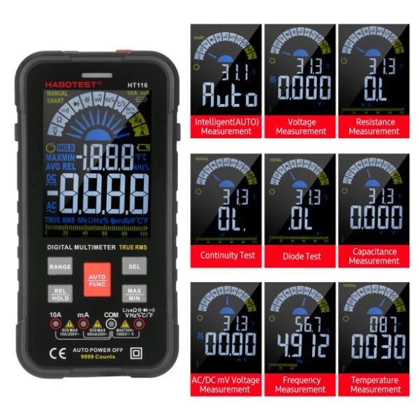 Digitálny univerzálny multimeter Habotest HT116 True RMS, NCV - Image 6