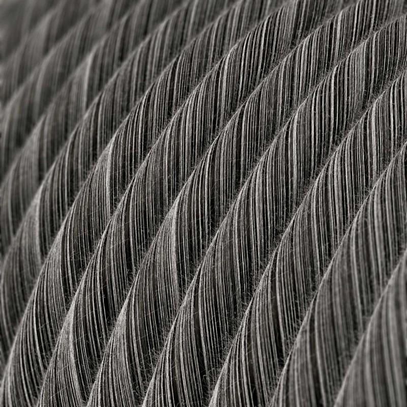 Textilný kábel Vertigo - čierna:mélange, bavlna, 3 x 0.75mm, 1 meter.